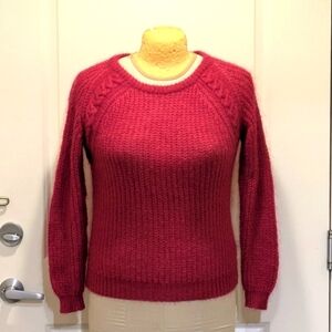 3/$30 EUC BDG M Bright Pink Mohair Blend Chunky Knit Sweater